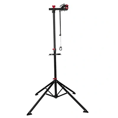 Image of Laxzo ® Bike Repair Stand Maintenance Workstand Folding Bicycle Workshop Mechanic Rack with Four Legs Portable Height Adjustable 360 Rotatable