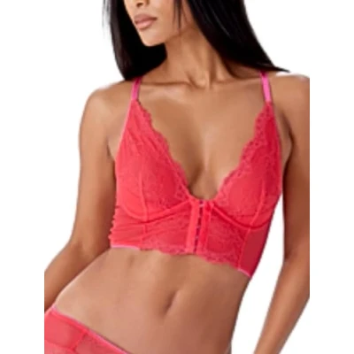 Image of Gossard Womens Superboost Lace Deep V Bralet Rose Red material_polyamide Size 34B