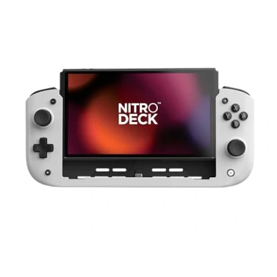 Image of CRKD Nitro Deck Professional Handheld Controller with Zero Stick Drift for Nintendo Switch and OLED (White)