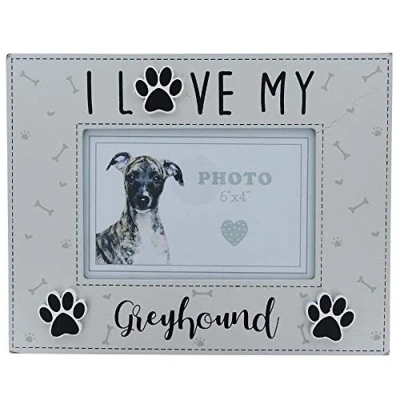 Image of Greyhound Dog Photo Frame I Love My Or Puppy 20 Assorted Breeds Available 6x4&quot;