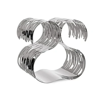 Image of Alessi BM03 Bark Bottle Rack 18/10 Stainless Steel Mirror Polished, Silver, 19 x 15 cm