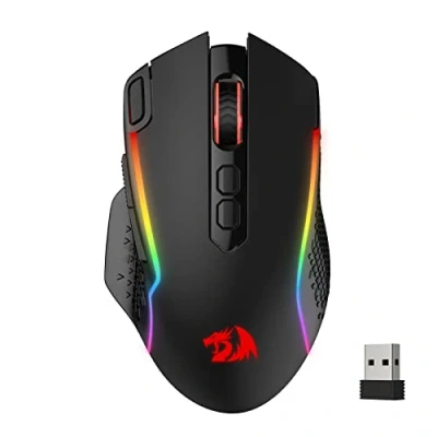 Image of Redragon M810 Pro Wireless Gaming Mouse, 10000 DPI Wired/Wireless Gamer Mouse w/Rapid Fire Key, 8 Macro Buttons, 45 Hour Durable Power Capacity and RGB Backlit for PC/Mac/Laptop