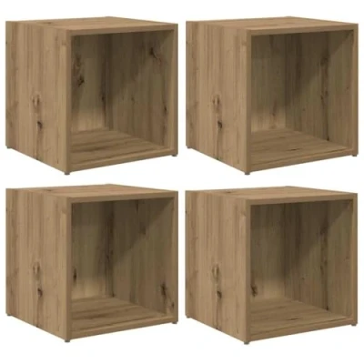 Image of vidaXL TV Cabinets 4 pcs Artisan Oak 37x35x37 cm Engineered Wood
