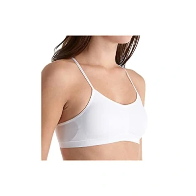 Image of Maidenform Girls&#039; Seamless Ruched Crop W/Lace Back레이스 백 포함 심리스 주름 크롭cultivo Sin Costuras Con Espalda De Encaje. Training Bra, White, Medium