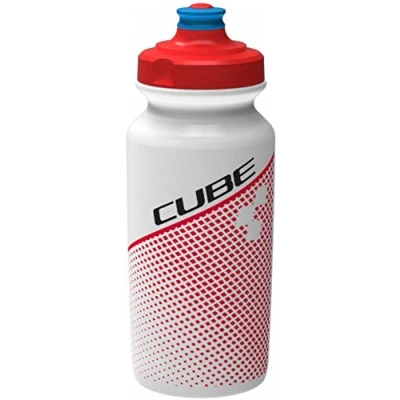 Image of Cube Icon Teamline Bottle Red/Blue/White, 0.5L / Bicycle Cycling Cycle Biking Bike Riding Ride Mountain MTB Water Liquid Storage Store Vessel Bidon Flask Canteen Sport Exercise Drinking Drink Gym