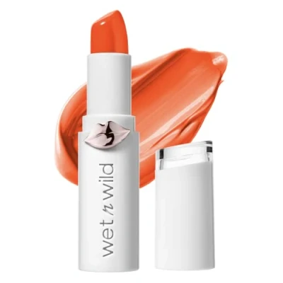 Image of Lipstick By Wet n Wild Mega Last High Shine Lip Color Makeup, Orange Tanger ring the Alarm