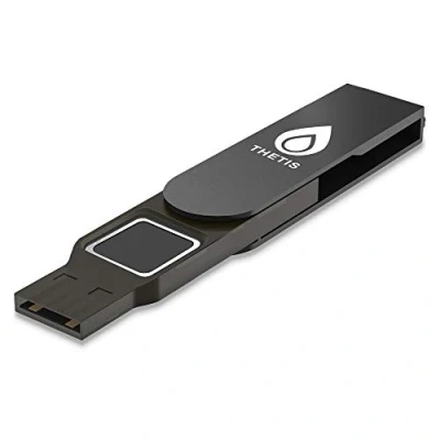 Image of Thetis FIDO2 Security Key Fingerprint USB A, Two Factor Authenticator, Multi Layered Protection HOTP / U2F Compatible Windows, MacOS, Gmail, Linux for Office Business Black