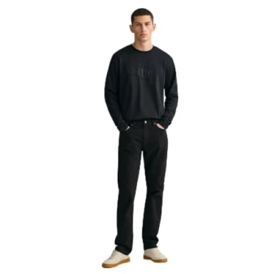 Image of GANT Men&#039;s Regular Desert Jeans, Black, 36W / 32L