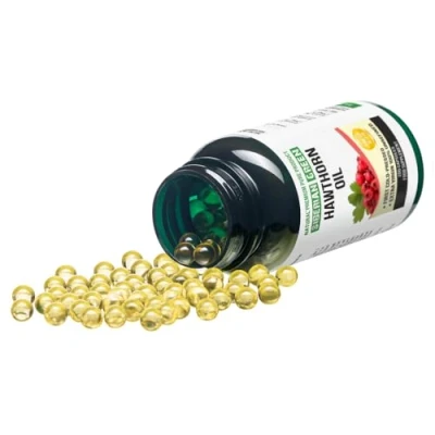 Image of Siberian Green Hawthorn Seed Oil Capsules 200 Softgels Wild Harvested Siberia Altai Cold Pressed Unrefined