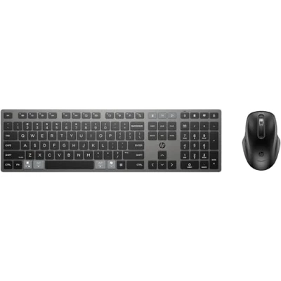 Image of HP 720 Multi Device Rechargeable Wireless Keyboard and Mouse Combo Ultra fast Supercapacitor Up to 2 Months of Usage from a 3 Minute Charge 2.4GHz Bluetooth Black