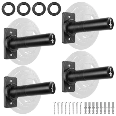 Image of Yes4All Wall Mounted Weight Plate Holder, Fit 2&quot; Olympic Plates with Maximum 550lbs Capacity Set of 4