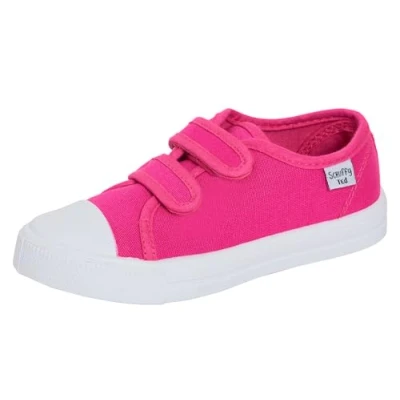 Image of ScruffyTed Kids Canvas Pumps Fuchsia Pink UK Child 7