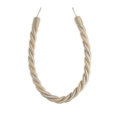 Image of Swish Virage Satin And Silk Rope Curtain Tie Back, Putty