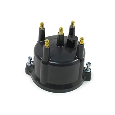 Image of Pertronix D654710 Black Distributor Cap for Flame Thrower Billet 4 Cylinder Engine