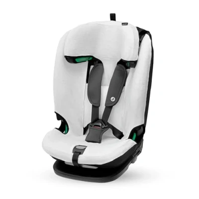 Image of Maxi Cosi Organic Cotton Summer Cover for Titan Plus i Size, Child Car Seat Cover, Breathable and Moisture Absorbing Material, Machine Washable, Sustainable Cotton, Natural White