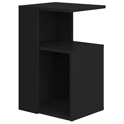 Image of vidaXL Black Superior Engineered Wood Table: Trendy, Minimalist Style Side table for Living Room Lounge Bedroom