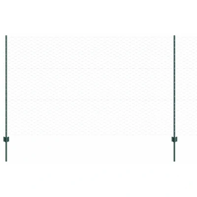 Image of vidaXL Fence Posts 5 pcs U Channel Green 140 cm Steel