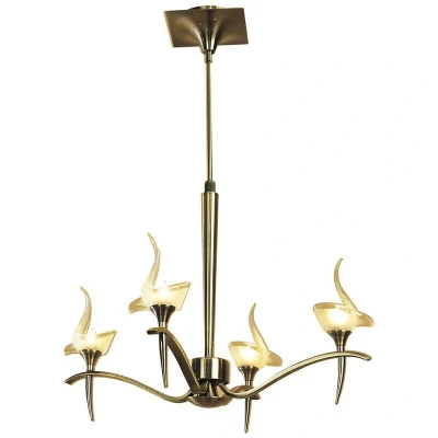 Image of Viena Telescopic Pendant Round 4 Light G9, Antique Brass