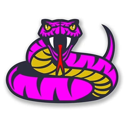 Image of 2 x 15cm/150mm Angry Pink Snake Vinyl Sticker Decal Laptop Travel Luggage Car Bike Sign Fun #6683