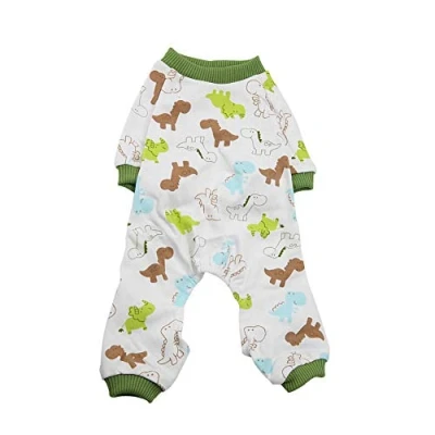 Image of TOPINCN Dog Puppy Cotton Jumpsuit Cat Small Pet Rompers Pajamas Clothing Soft Comfy Pets Apparel Home Daily Costume Bodysuit(L)