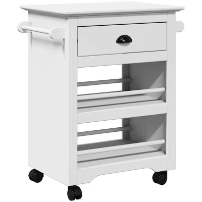 Image of vidaXL Kitchen Trolley BODO White 67.5x45x80 cm