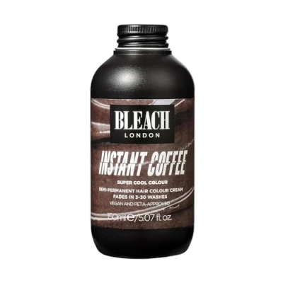 Image of Bleach London Instant Coffee Colour Light Soft Brown Hair Dye for Blonde Vegan &amp; PETA Approved Semi Permanent Direct 150 ml