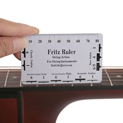 Image of 2Pcs Guitar String Action Gauge Ruler Measuring Tools replacement for Electric Acoustic Bass