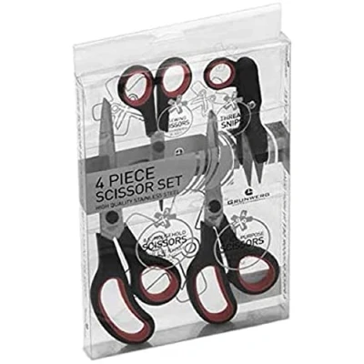 Image of Grunwerg Kitchen Scissors, Stainless Steel, Black/Red
