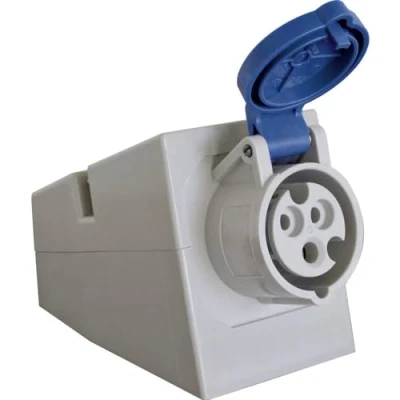 Image of AS Schwabe 60472 CEE Wall Socket, 250 V, 16 A, 3 Pole, 6H, IP44 Outdoor Use