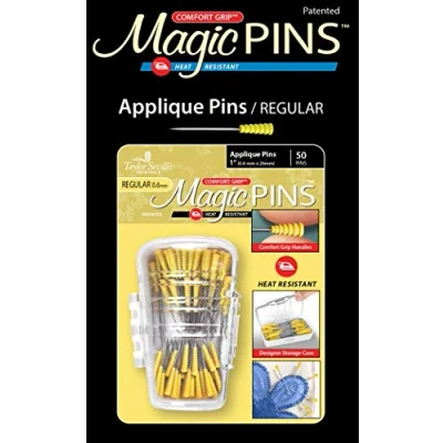 Image of Taylor Seville Originals Comfort Grip Heat Resistant Regular (0.6 x 26mm) Applique Magic Pins 50 Pieces
