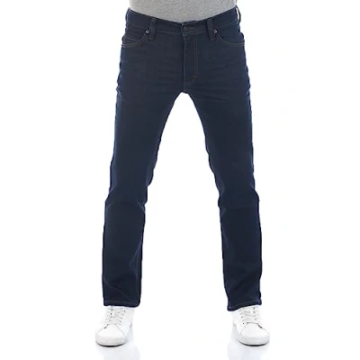 Image of MUSTANG Men&#039;s Jeans Tramper Straight Slim Fit Trousers Denim Stretch Cotton Blue Black W30 W31 W32 W33 W34 W36 W38 W40, Super Dark (1014412 5000 943), 32 W/30 L