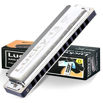 Image of East top Lucky 13 Bass Plus Blues harmonica Holes Diatonic Harp Mouth Organ Professional Musical Instruments PowerChromatic D Key for Adults
