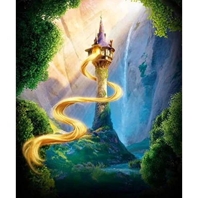 Image of HL Lospeces Diamond Art Kits for Adults and Kids, Full Drill Round Rhinestone Paint with Diamonds, Tangled Painting Dotz (12X16 Inch)