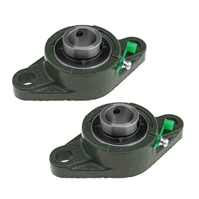 Image of OTOTEC 2Pcs 30MM Bore Dia UCFL206 Outer Spherical Rhombic Flange Bearings With Oil Nozzle 2 Bolt Pillow Block Self aligning For Machinery Conveying System