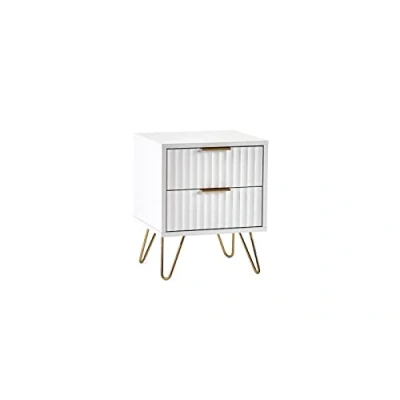 Image of Julian Bowen Murano 2 Drawer Bedside White Bedsides