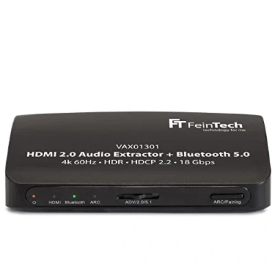 Image of FeinTech VAX01301 HDMI Audio Extractor Adapter Converter Splitter 5.1 with Bluetooth Transmitter 4K 60Hz ARC