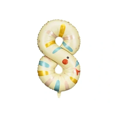 Image of Snake Animal Foil Balloon Number 8, 8th Birthday Decoration, Party Balloon, Jungle Safari Decorations