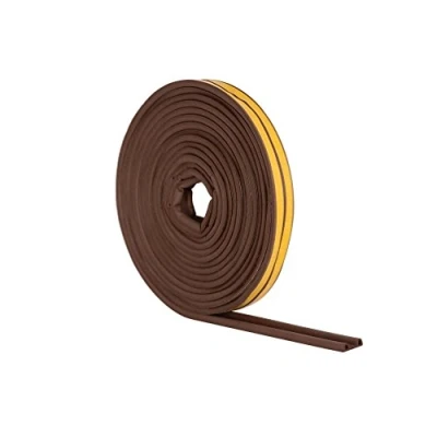 Image of Stormguard EPDM P Profile Draught Excluder Self Adhesive Rubber Weather Strip 5m, Brown