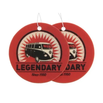 Image of BRISA VW Collection Volkswagen Air Freshener, Room Deodorizer for Cars T1 Bus Campervan Motif (Vanilla/Red/Set of 2)
