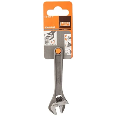 Image of Bahco 8069 Black Adjustable Wrench, 100mm Length