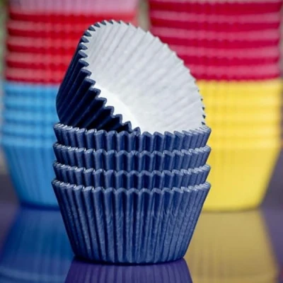 Image of Purple Cupcakes Cupcake Cases (Qty 60) Navy Blue