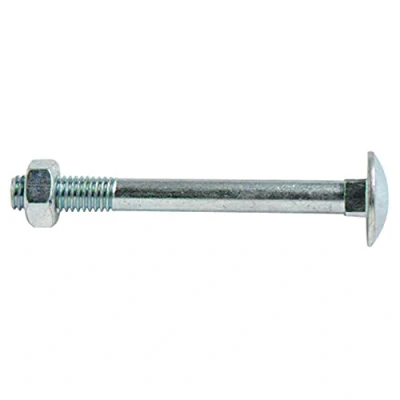 Image of Merriway BH02193 (2 Pcs) Carriage Bolts with Nuts, M6 x 65mm (1/4 inch 2.5/8 inch) Zinc Plated Pack of 2 Pieces