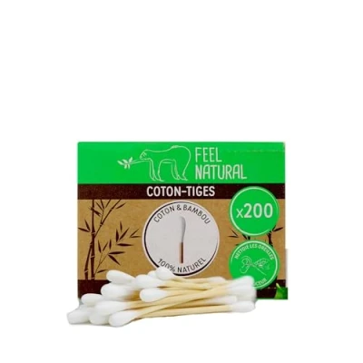 Image of Box of 200 Feel Natural Bamboo Cotton Buds White