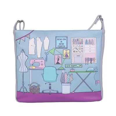 Image of Mala Leather The Sewing Room Large Cross Body Bag 7340 22