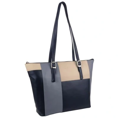 Image of Gigi Ladies Leather Tote/Shoulder Bag Cool Grey Mix