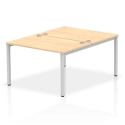 Image of Impulse Bench B2B 2 Person 1200 Silver Frame Office Desk Maple