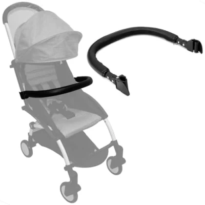 Image of Universal Pushchair Bumper Bar Handlebar Compatible for All Pram, Leather, 2 Pack