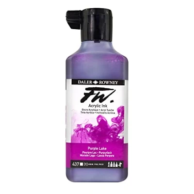 Image of Daler Rowney FW Acrylic Ink, Plastic Bottle, 6.09oz 180 ml, Purple Lake