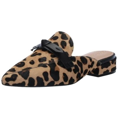 Image of Cole Haan Women&#039;s Piper Bow Mule, Leopard Hair Calf Print, 7 UK