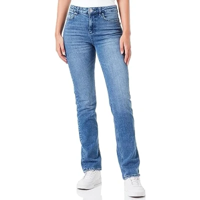 Image of PIECES Women&#039;s Pctylla Straight Mw Mb184 Noos Bc Jeans, Medium Blue (Medium Denim), 27W x 30L